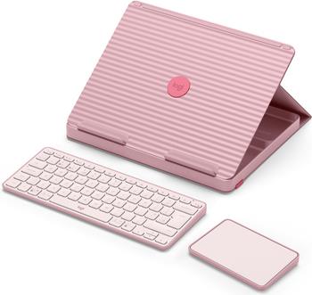 Logitech Casa Pop-Up Desk - Tastatur- und Touchpad-Set - kabellos - Bluetooth LE - Bohemian Blush (920-011240)