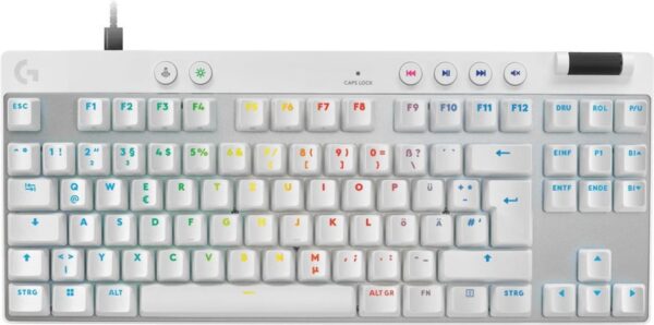 Logitech G PRO X RAPID - Tastatur - TKL - Hintergrundbeleuchtung - USB - QWERTZ - Deutsch - Tastenschalter: Linear - weiß (920-013240)
