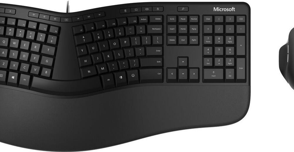 Microsoft Ergonomic Desktop Tastatur Maus enthalten Büro USB QWERTY Nordisch Schwarz (RJU-00009)