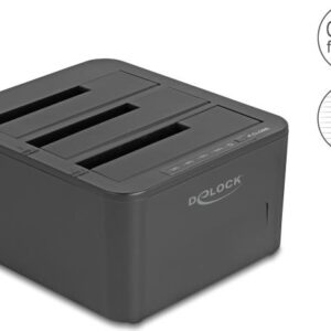 Delock USB Dockingstation für 3 x SATA HDD SSD mit 1 2 Klon Funktion (64332)