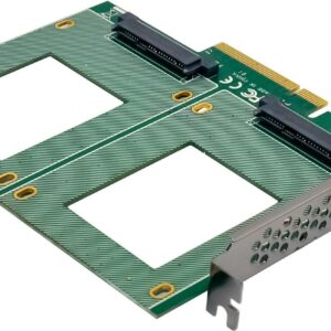 InLine PCIe Karte zu 2x intern U.2 NVMe SFF-8639– Bifurcation x8 (76660P)