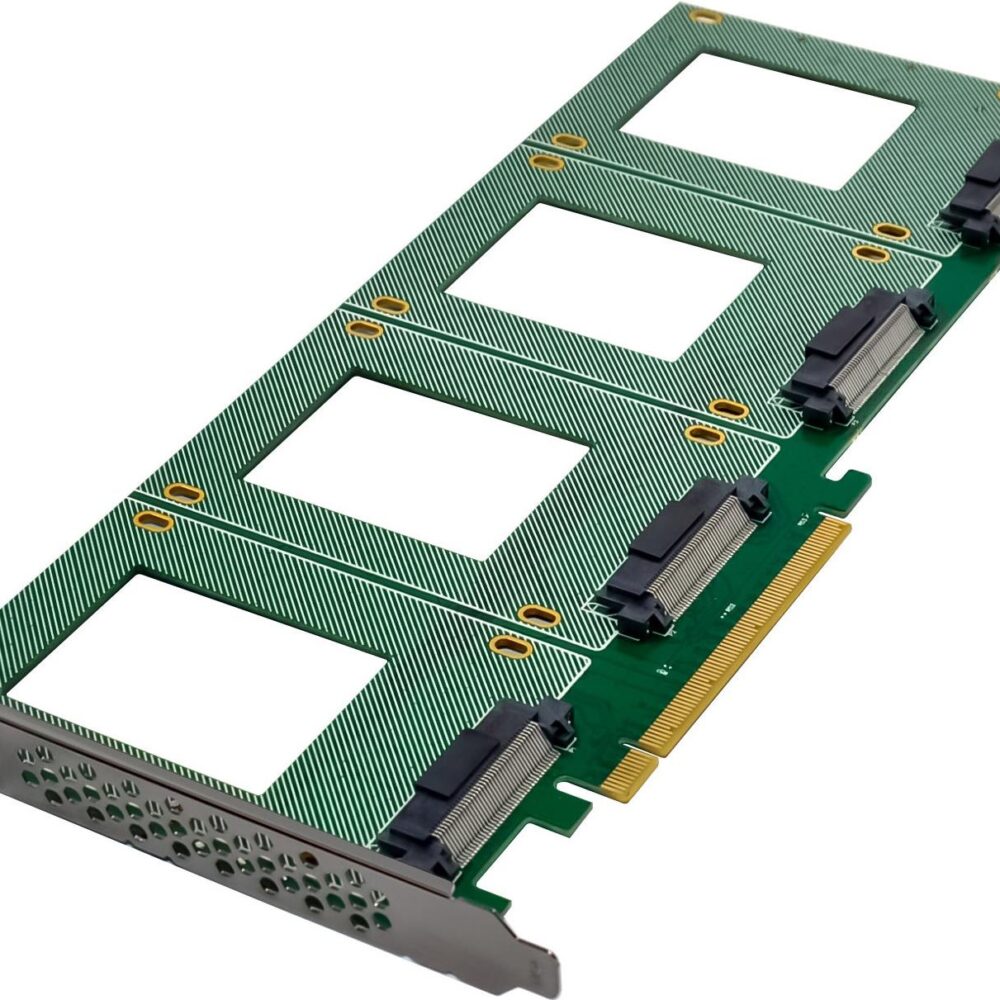 InLine PCIe Karte zu 4x intern U.2 NVMe SFF-8639– Bifurcation x16 (76660R)