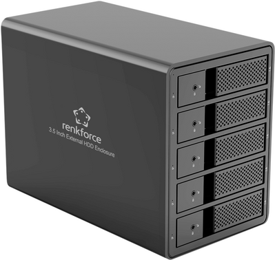 Renkforce RF-6647600 8.9 cm (3.5 Zoll) Festplattengehäuse 5 Bay 3.5 Zoll USB-A (USB 3.0) (RF-6647600)
