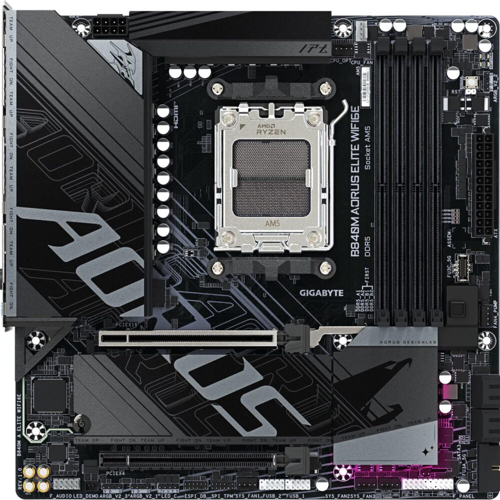 Gigabyte B840M Elite WIFI6E B840 AM5 mATX DDR5 - AMD Sockel AM5 (Ryzen Zen4) - Micro/Mini/Flex-ATX (B840M A Elite WIFI6E)