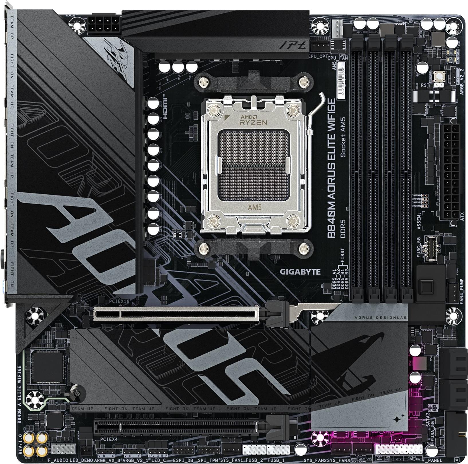 Gigabyte B840M Elite WIFI6E B840 AM5 mATX DDR5 - AMD Sockel AM5 (Ryzen Zen4) - Micro/Mini/Flex-ATX (B840M A Elite WIFI6E)