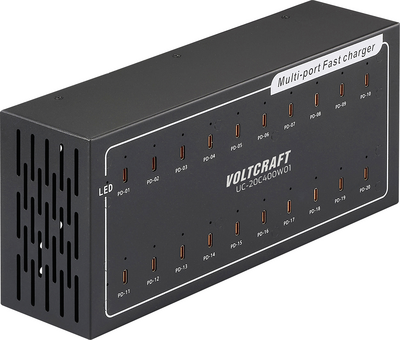 Voltcraft UC-20C400W01 USB-Ladegerät Ausgangsstrom max. 3 A USB-C Anzahl Ausgänge 20 (VC-16676850)