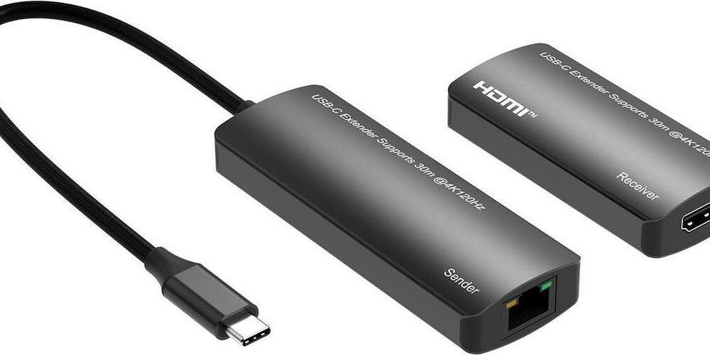 MicroConnect USB-C to HDMI Extender via ethernet 30m distance at - Ethernet - USB Typ C (MC-USBCHDMIEXT-30M)