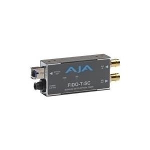 AJA FiDO-T-SC Single Channel SDI to SC Fiber with Looping SDI Output - Video Extender - 1310 nm