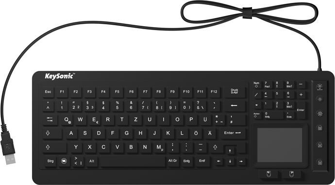 Keysonic KSK-6231 - Tastatur - USB - Deutsch - wasserdicht - Schwarz (KSK-6231 INEL)