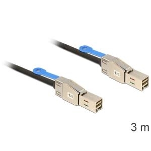 Delock - Externes SAS-Kabel - SAS 12Gbit/s - 36-polig 4x Shielded Mini MultiLane (M) zu 36-polig 4x Shielded Mini MultiLane (M) - 3 m (83396)