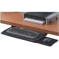 Fellowes Deluxe Keyboard Drawer w/Soft Touch Wrist Rest - Tastaturplattform mit Mausablage - Schwarz, Silber (8031201)
