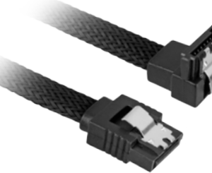 Sharkoon - SATA-Kabel - Serial ATA 150/300/600 - 7-poliges SATA (W) - 7-poliges SATA (W) - 45cm - 90-Grad-Anschluss, verriegelt - Schwarz (4044951016495)