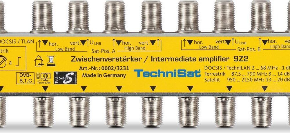 TechniSat 9Z2 - RF-Verstärker / -Splitter - Silber, Gelb (0002/3231)
