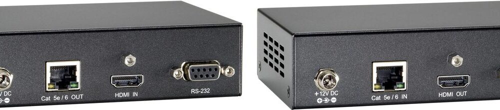LevelOne HVE-9200 HDMI O.CAT.5 EXT.KIT HDMI-über-Cat-5-Verstärkerset, HDBaseT, 100m, Einfache Plug-and-Play-Installation, Built-in EDID Hotplug Detection, EDID priority management of HDMI outputs (59092403)