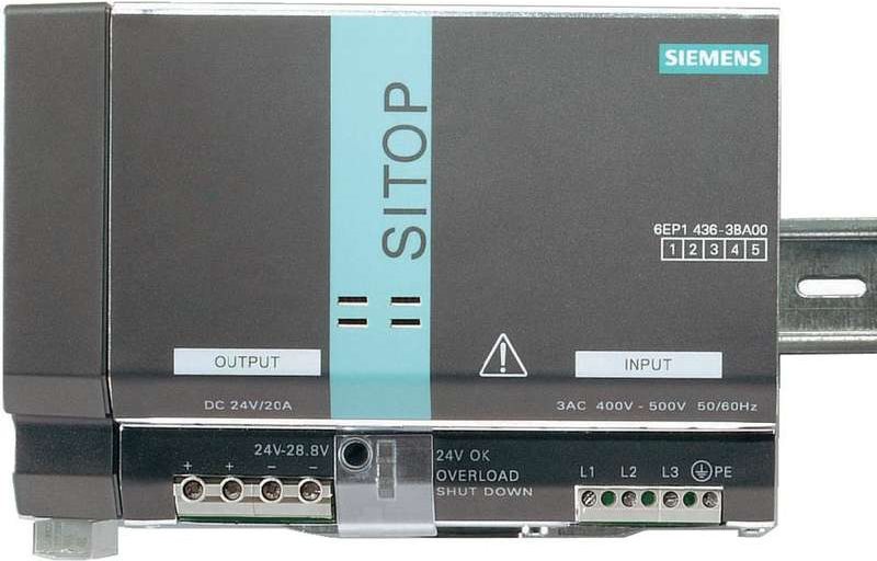 Siemens SITOP - Netzteil (DIN-Schienenmontage möglich) - AC 400-500 V - 480 Watt - 3 Phasen