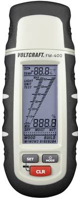 Voltcraft FM-400 Material-Feuchtigkeitsmessgerät, Holz- und Baufeuchtemessgerät mit Materialkennlini (FM-400)