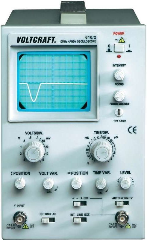 Voltcraft® 610/2 Analoges 1-Kanal Oszilloskop, Bandbreite 0 (DC) - 10 MHz (610-2)