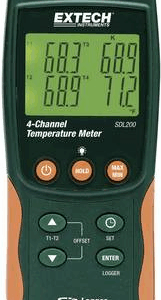 EXTECH SDL200 2-/4-Kanal-Temperatur-Messgerät mit Datenloggerfunktion auf SD-Karte, Thermometer -199 (SDL200)