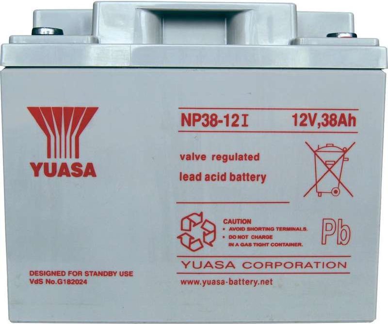 Yuasa NP38-12 - 38000 mAh - Plombierte Bleisäure (VRLA) - 12V - 14,2 kg - 165 x 197 x 170 mm (NP38-12)