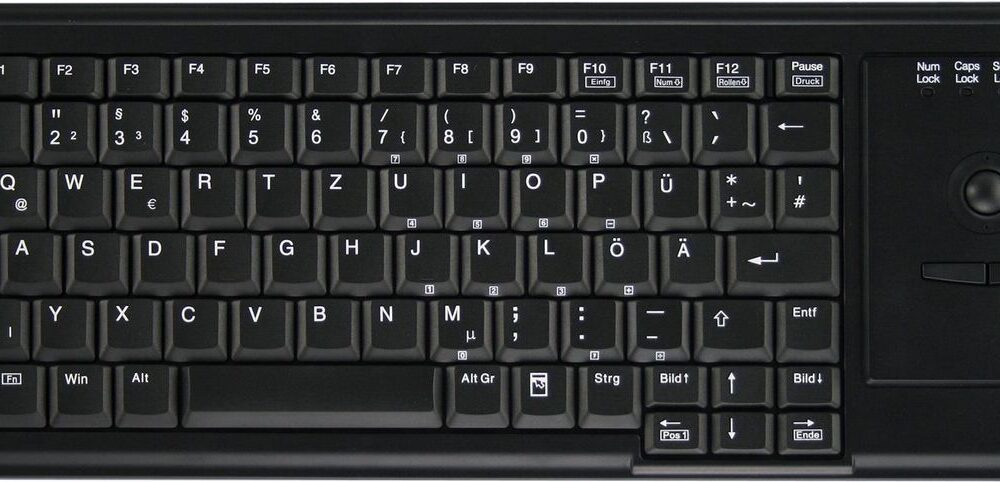 Tast Active Key AK-4400 Ultraflache Trackball Tastatur USB schwarz (US) (AK-4400-TU-B/US)
