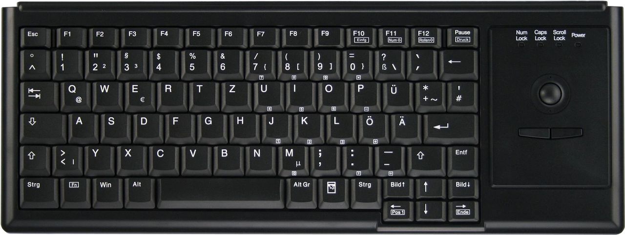 Tast Active Key AK-4400 Ultraflache Trackball Tastatur USB schwarz (US) (AK-4400-TU-B/US)