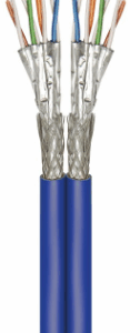 Wentronic GoobayCat.7 RohkabelA+ Duplex-Netzwerkkabel, S/FTP (PiMF), Blau, 500 m - CU, AWG 22/1 (solid), LSZH (91897)