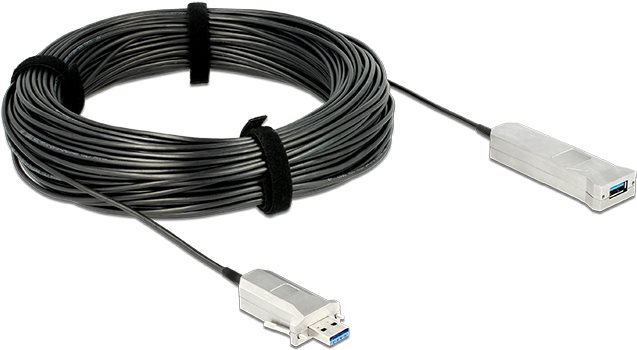 DeLOCK - USB-Kabelsatz (USB / USB2.0 / USB3.0) - aktives Kabel (Signalregenerierung), Flügelschrauben - Schwarz (83740)