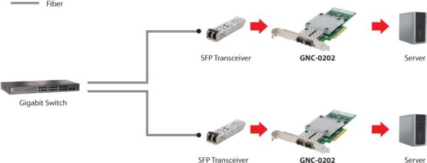 LevelOne GNC-0202 - Netzwerkadapter - PCIe x8 Low Profile - 10 Gigabit SFP+ x 2 (GNC-0202)