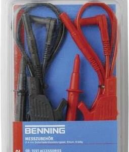 Benning Sicherheits-Messleitungs-Set [ Lamellenstecker 4 mm - Lamellenstecker 4 mm] 1.00 m Rot, Schwarz BENNING TA 2 (044125)