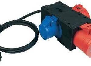 Benning Messadapter [ Schutzkontakt-Stecker - CEE-Cara-Kupplung, CEE-Kupplung] 3-fach CEE Messadapter Rot, Blau (044147)