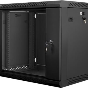 Lanberg Rack Wandschrank 48,30cm (19") 9U/600X450 Glastür schwarz (WF01-6409-10B)