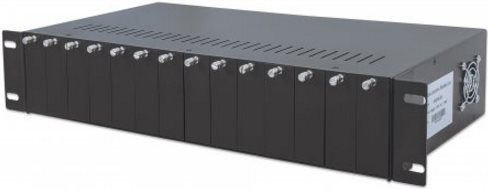 Intellinet 14-Slot Media Converter Chassis, Includes redundant power supply, 48,30cm (19") rackmountable, 2U - Modulare Erweiterungseinheit - 2U - Rack-montierbar (507356)