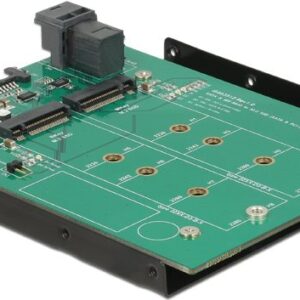 DeLOCK Converter SATA 22 pin / SFF-8643 NVMe > 1 x M.2 NGFF Key M + 1 x M.2 NGFF Key B - Speichereinschubadapter - 8,9 cm to 2 x M.2 - SFF (3.5" to 2 x M.2 - SFF) (62704)