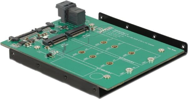 DeLOCK Converter SATA 22 pin / SFF-8643 NVMe > 1 x M.2 NGFF Key M + 1 x M.2 NGFF Key B - Speichereinschubadapter - 8,9 cm to 2 x M.2 - SFF (3.5" to 2 x M.2 - SFF) (62704)