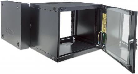 Intellinet Double Section - Wandschrank - Schwarz, RAL 7021 - 6U - 48,3 cm (19") (713825)