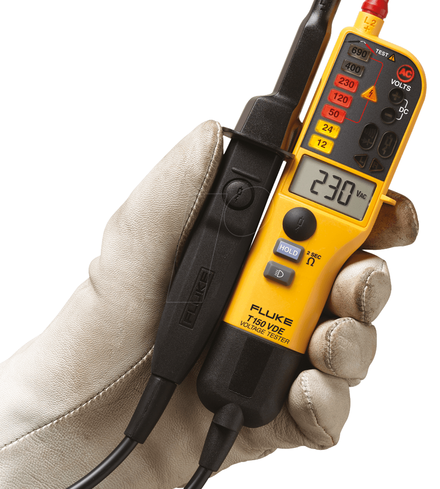 Fluke T150/VDE Multimeter Digitales Multimeter CAT II 500V,CAT III 600V (4093109)
