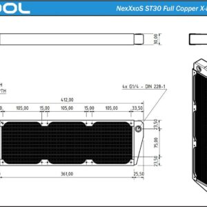Alphacool NexXxoS ST30 Full Copper X-Flow 360mm Radiator (14230)