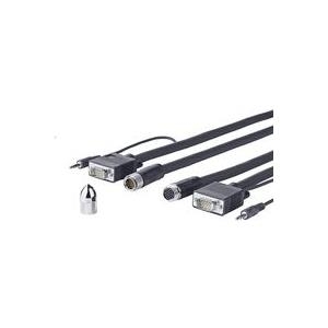 VivoLink Pro Cross Wall - VGA- / Audiokabel - HD-15 (VGA), Mini-Stecker (M) zu HD-15 (VGA), Mini-Stecker (M) - 15,0m - Daumenschrauben (PROVGASCW15)