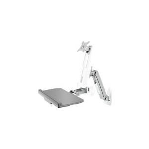 ICY BOX IB-MS600-W - Befestigungskit - für LCD-Display / PC-Ausrüstung - Kunststoff, Stahl, Aluminiumlegierung - weiß - Bildschirmgröße: bis zu 61 cm (bis zu 61,00cm (24") ) - Deck-Montage (IB-MS600-W)