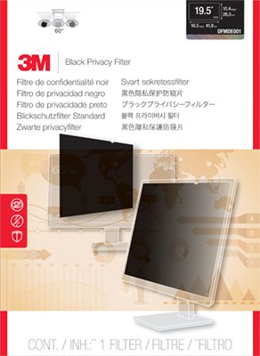 3M Privacy Filter 19,5W - Bildschirmfilter - 49,5 cm Breitbild (19.5"  Breitbild) - Schwarz (7100083288)