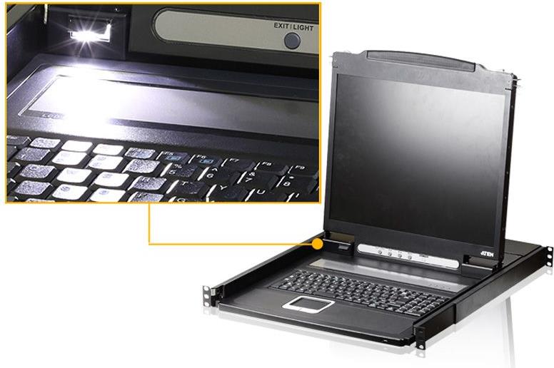 ATEN CL1000N - KVM-Konsole - PS/2, USB - Französisch - 48,3 cm (19") - Rack - einbaufähig - 1280 x 1024 @ 75 Hz - 250 cd/m² - 1000:1 - 5 ms - 1U (CL1000N F)