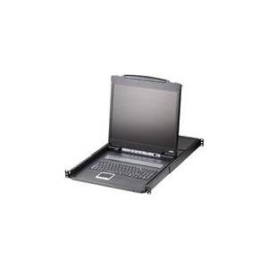 ATEN LCD KVM Switches CL1308N - KVM-Konsole mit KVM-Switch - 8 Anschlüsse - PS/2, USB - 48.3 cm (19") - Rack - einbaufähig - 1280 x 1024 @ 75 Hz - Schwarz - 1U