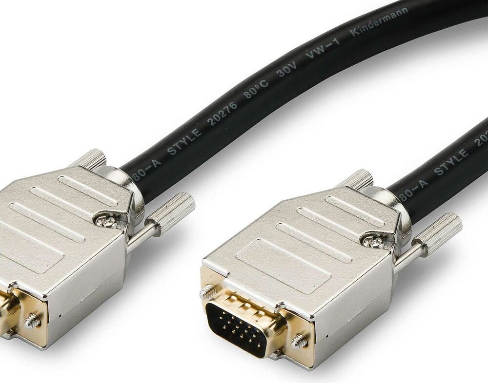 Kindermann High-quality - VGA-Kabel - HD-15 (VGA) (M) bis HD-15 (VGA) (M) - 20 m - Schwarz