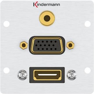 Kindermann 7444000586 HDMI + VGA + 3.5mm Aluminium Steckdose (7444000586)