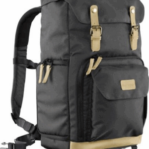 WALSER mantona Luis - Rucksack für Kamera - Nylon, Leder - Schwarz - 35,60cm (14") (1021344)