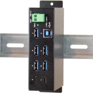 Exsys EX-1197HMS - Hub - 7 x USB 3,1 Gen 1 - an DIN-Schiene montierbar - Gleichstrom (EX-1197HMS)
