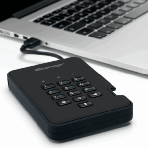 iStorage diskAshur 2 - Festplatte - verschlüsselt - 1TB - extern (tragbar) - USB 3,1 Gen1 - 5400 U/min - Puffer: 8MB - FIPS 197 - 256-Bit-AES - Phantomschwarz (IS-DA2-256-1000-B)