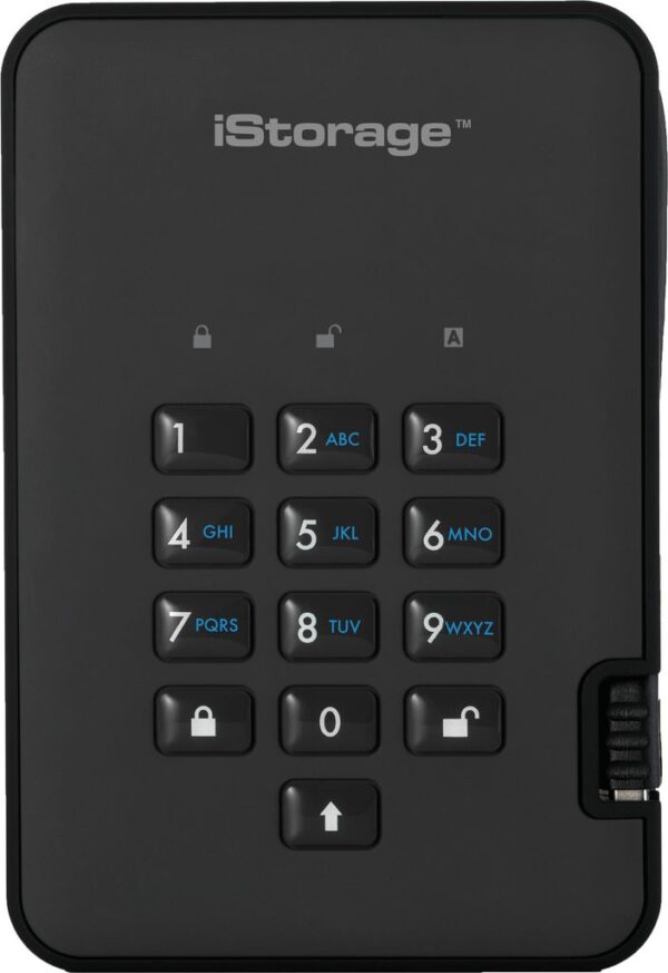 iStorage diskAshur 2 - SSD - verschlüsselt - 128GB - extern (tragbar) - USB 3,1 - FIPS 197 - 256-bit AES-XTS - Phantomschwarz (IS-DA2-256-SSD-128-B)