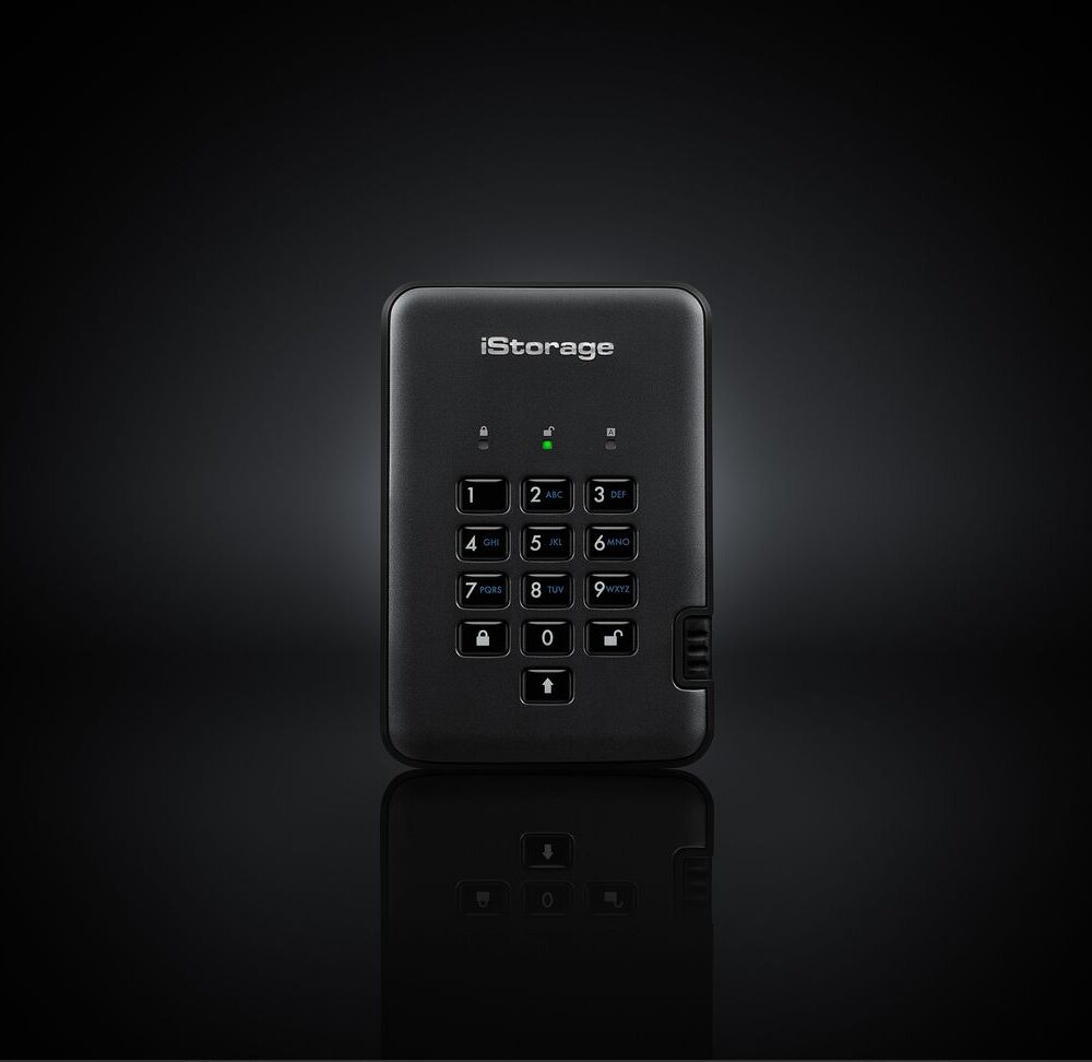 iStorage diskAshur Pro 2 - Festplatte - verschlüsselt - 1TB - extern (tragbar) - USB 3,1 - FIPS 197 - FIPS 140-2 Level 3, 256-bit AES-XTS (IS-DAP2-256-1000-C-G)