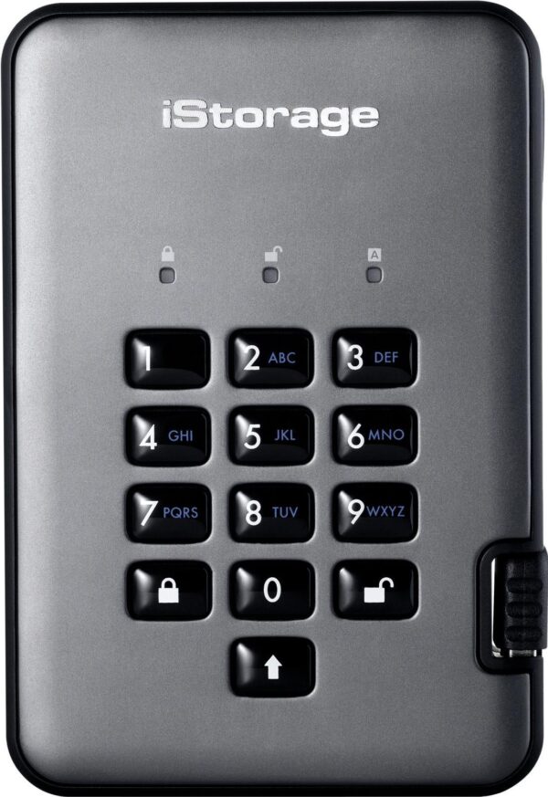 iStorage diskAshur PRO 2 - SSD - verschlüsselt - 1 TB - extern (tragbar) - USB 3.1 - FIPS 197, 256-bit SHA, 256-bit AES-XTS